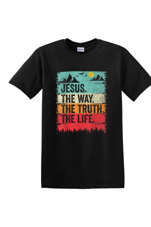 Jesus The Way The Truth The Life Graphic T-Shirt - Unisex Vintage Style Christian Tee