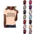 thumbnail image 1 of Jesus The Way The Truth The Life Graphic Tees for Women 2026 Summer Casual Short Sleeve Crewneck Christian T Shirts, 1 of 5