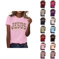 thumbnail image 1 of Jesus The Way The Truth The Life Graphic Tees for Women 2026 Summer Casual Short Sleeve Crewneck Christian T Shirts, 1 of 5