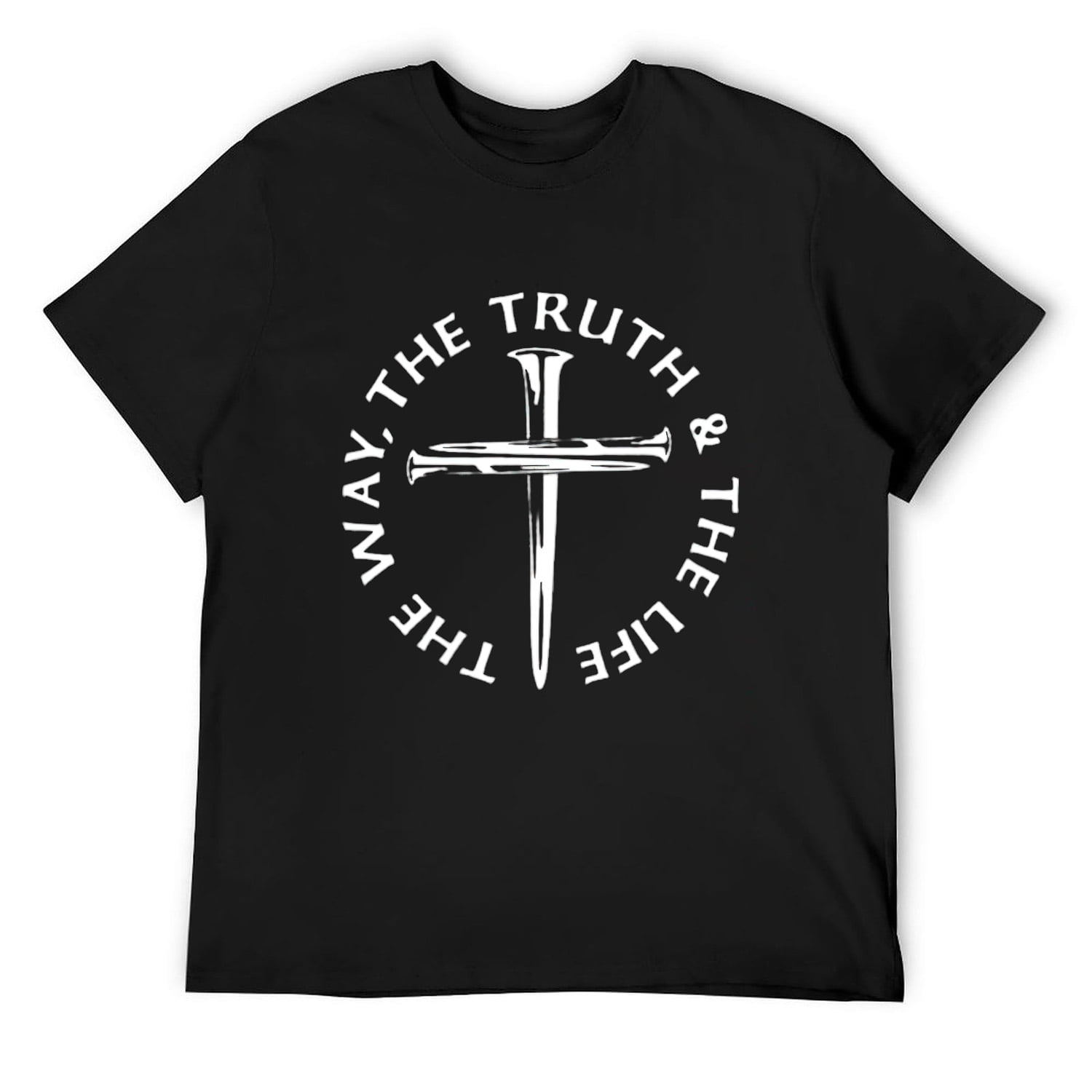 Jesus The Way The Truth The Life John 14:6 Scripture Nail Cross Mens ...