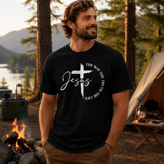 Jesus The Way The Truth The Life T-Shirt, Christian Cross Graphic Tee, Faith Based Religious Shirt, Inspirational Jesus Shirt, Unisex