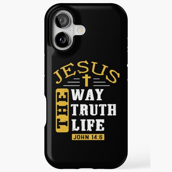 Jesus The Way Truth Life Bible Verse Faith Case for iPhone 17 16 15 14 13 12 11 Pro Max