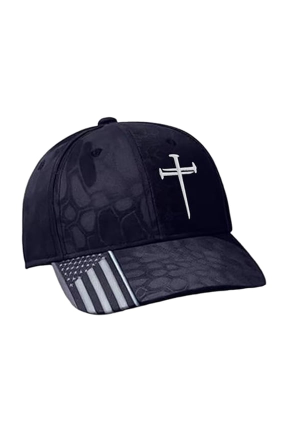 Christian Faith 3 Nails Cross Hat Adjustable Baseball Cap for Men Women