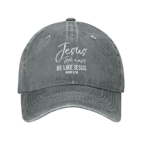 Jesus Took Naps Be Like Jesus Mark 4.38 Cowboy Hat Baseball Hat Trucker Hat For Men Women Retro Denim Hats Baseball Cap Dad Hat