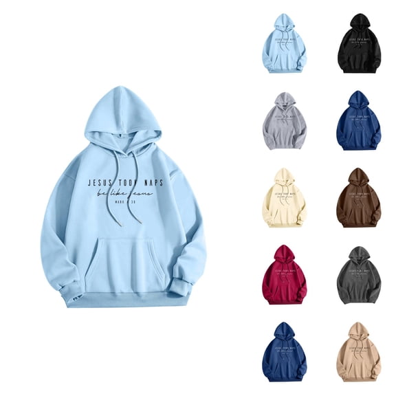 Jesus Took Naps Hoodies for Women 2025 Fall Winter Long Sleeve Christian Hooded Sweatshirt with Pockets Pullover Tops