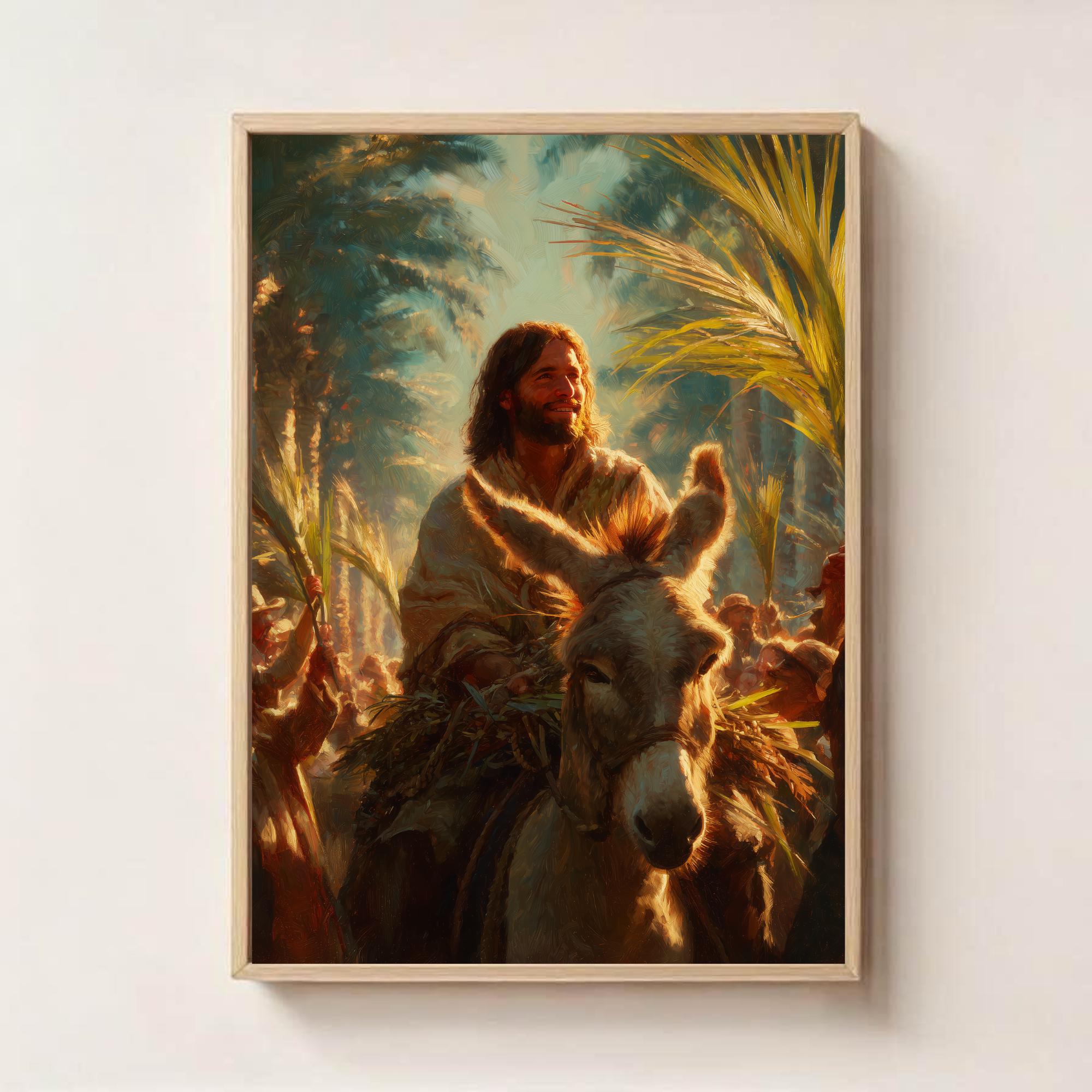 Jesus’ Triumphal Entry | Palm Sunday Biblical Art | Christ Riding A ...