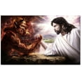 thumbnail image 1 of Jesus VS Devil Picture Framed Wall Decor Jesus Fights Satan Wall Art for Bedroom Office Framed Ready to Hang, 1 of 7
