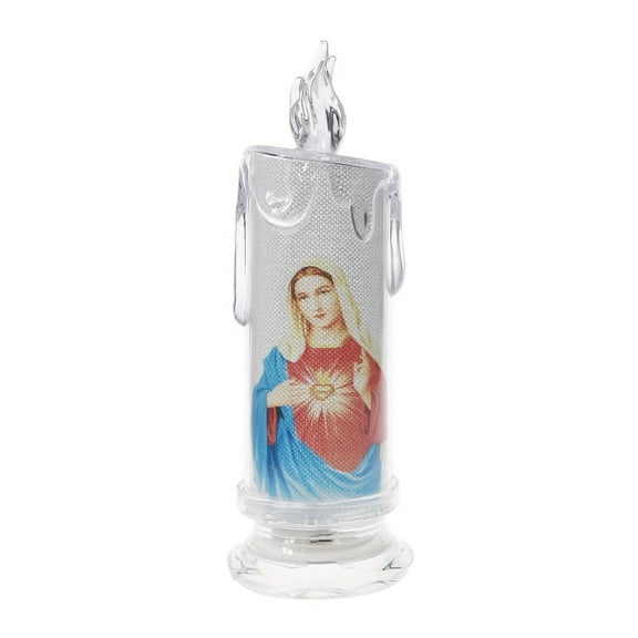 Jesus Virgin Christ Candle Lamp Romantic Tealight Electronic Flameless LED Devotional Prayer Candles Light Religious Decoration