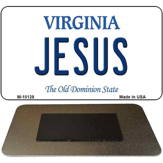 Jesus Virginia State License Plate Tag Magnet M-10128 3.5" x 2" Magnet (M)