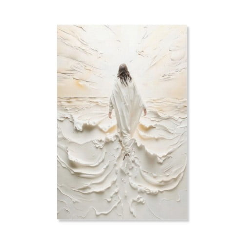 Jesus Walking Into Light Canvas Art Christian Home Decor Faith-Canvas Print，Spiritual Painting，Christian-Divine Decor for Wall Poster Bedroom Living Room 8 x 12 In Unframed