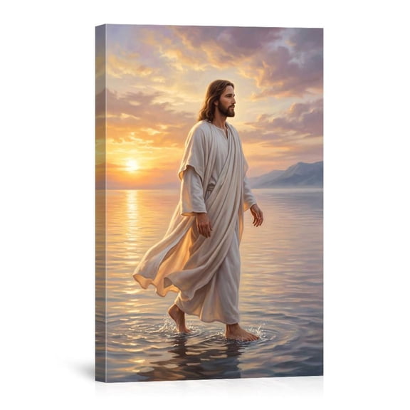 Jesus Walking On Water Religious Christian For Home Canvas