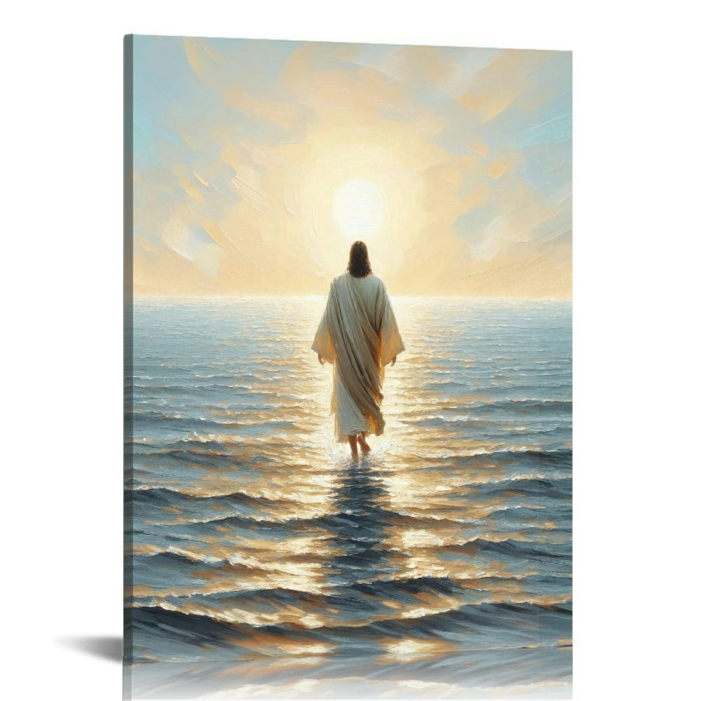 Jesus Walking on Water Canvas Wall Art Painting , Jesus Pictures Canvas ...