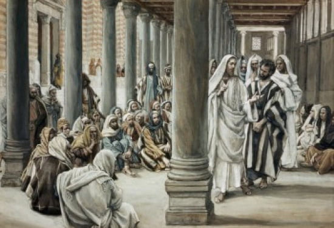 Jesus Walking on Solomons Porch James Tissot (1836-1902French) Canvas Art - James Tissot (18 x 24)