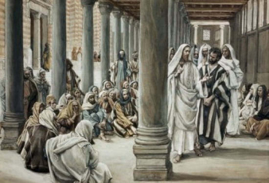 Jesus Walking on Solomons Porch James Tissot (1836-1902French) Canvas Art - James Tissot (24 x 36)