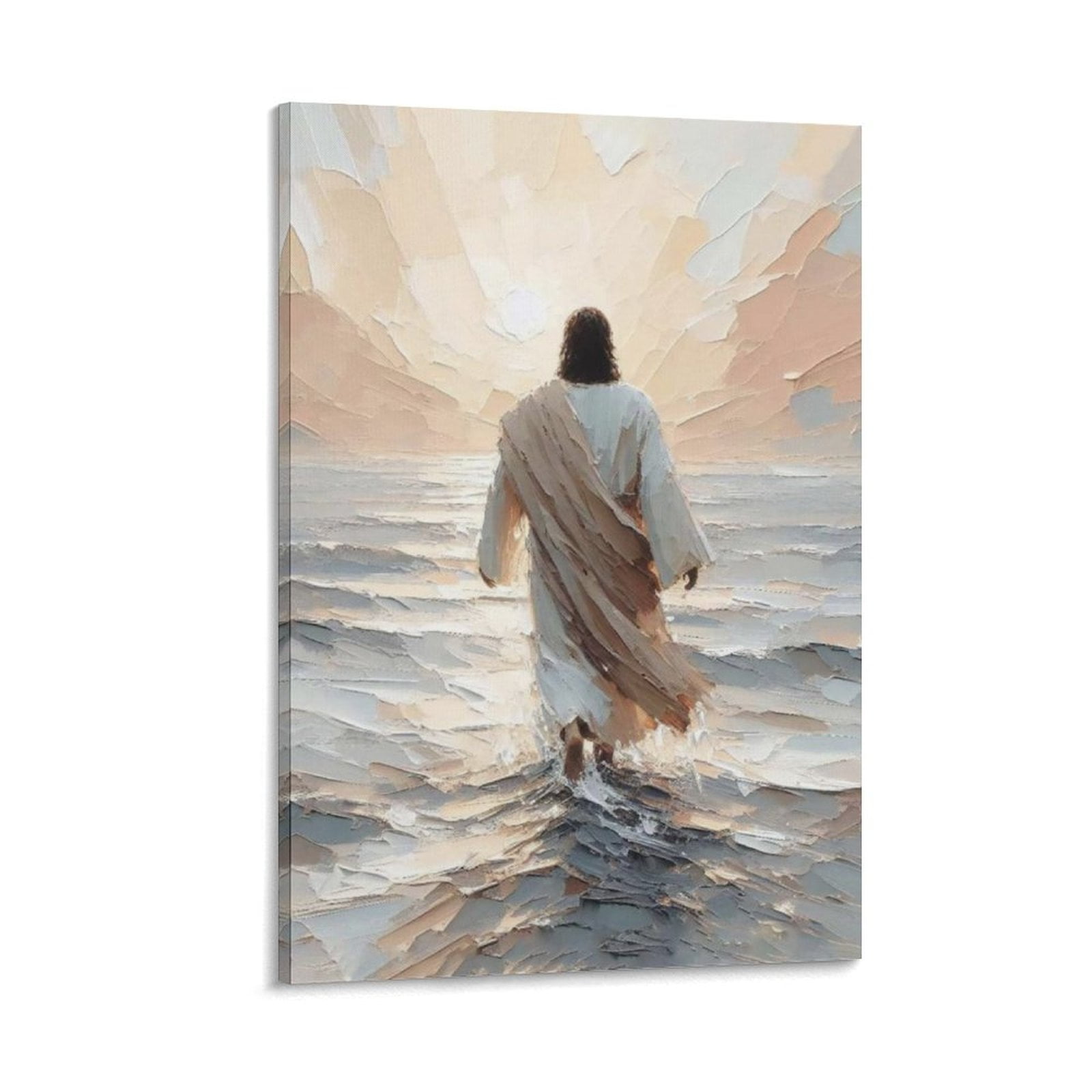 Jesus Wall Art Decor - Jesus Walking on Water - Bible Vintage Abstract ...