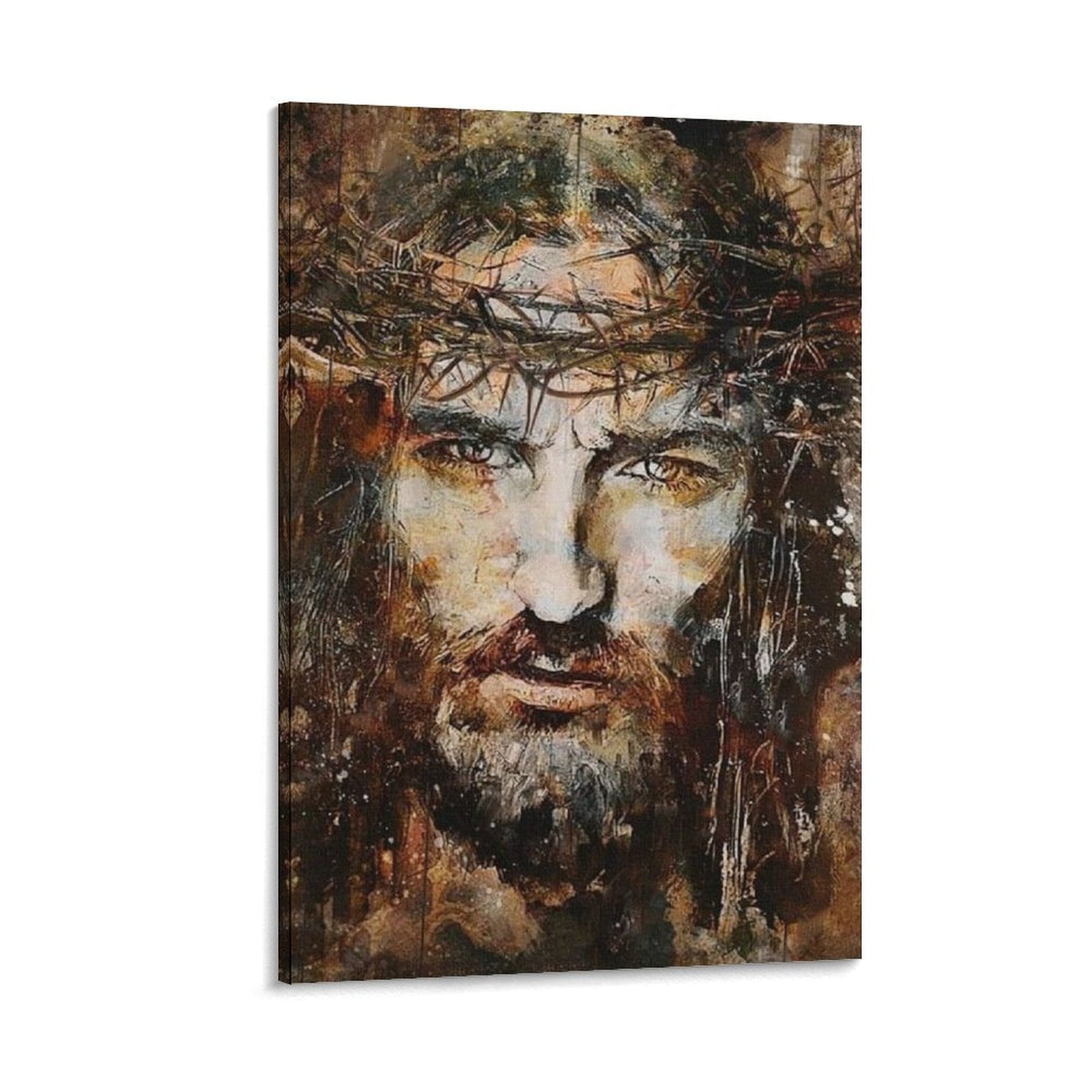Jesus Wall Art Decor - Jesus Wearing Crown of Thorns - Vintage Abstract ...