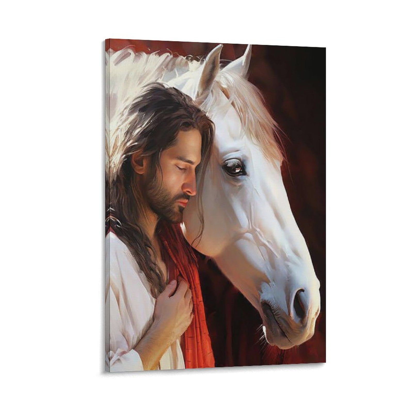 Jesus Wall Art God Jesus And White Horse Picture Picture Print Canvas ...