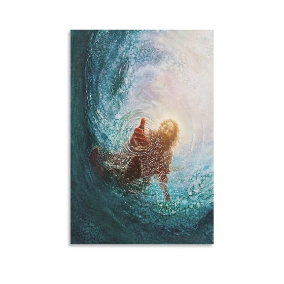 Jesus Wall Art Hand of God (Give Me Your Hand ) Room Aesthetic Poster Print Art Wall Painting Canvas Posters Gifts Modern Bedroom Decor 24x36inch(60x90cm)