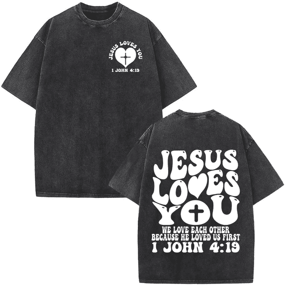 Jesus Washed T Shirts Christian Bible Verse T-shirt Mens Women Fashion Oversized Cotton T-shirts