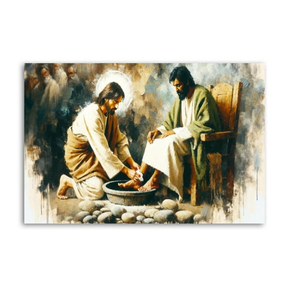 Jesus Washes The Disciples Canvas Art Poster and Wall Art Picture Print Modern Family bedroom Decor Posters 16x24inch(40x60cm)