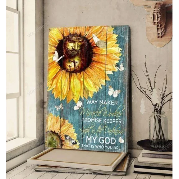 Jesus - Way Maker Promise Keeper My Savior Jesus Portrait Poster Home Decor Office Wall Art