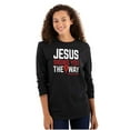 thumbnail image 1 of Jesus Way Truth Life Bible Verse Long Sleeve TShirt Men Women Brisco Brands X, 1 of 6