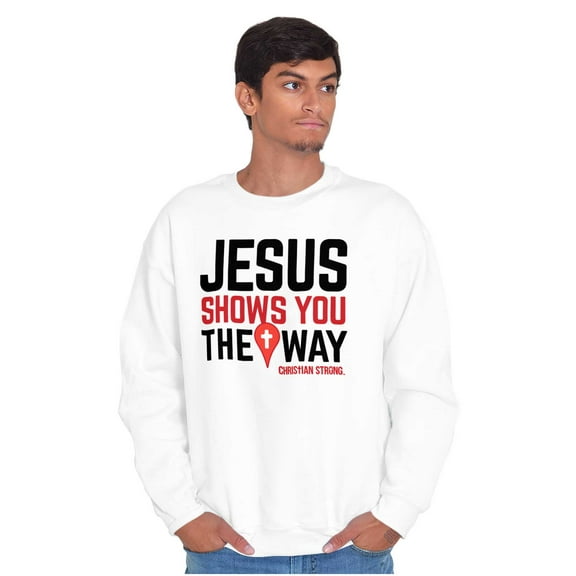 Jesus Way Truth Life Bible Verse Unisex Plus Fleece Graphic Sweatshirt Brisco Brands 2X