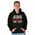 thumbnail image 1 of Jesus Way Truth Life Bible Verse Unisex Plus Fleece Graphic Hoodie Brisco Brands 2X, 1 of 5