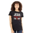 thumbnail image 1 of Jesus Way Truth Life Bible Verse Womens Fitted Plus Size Graphic Tee Brisco Brands 3X, 1 of 5