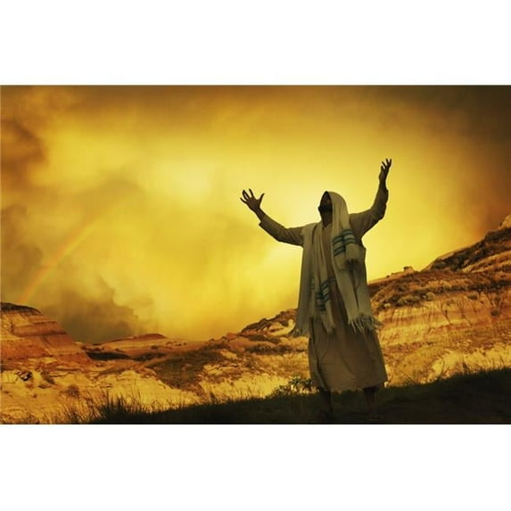Jesus With Arms Stretched Towards Heaven Poster Print