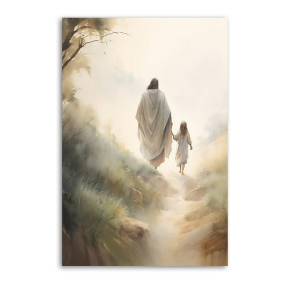 Jesus With Children Follow Me Posters Wall Art Painting Canvas Gift Living Room Prints Bedroom Decor Poster Artworks 16x24inch(40x60cm)