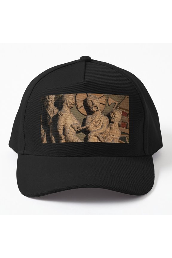 Jesus With Roman Soldiers Baseball Hat, Biblical Arrest Scene Graphic Design, Classic Cap