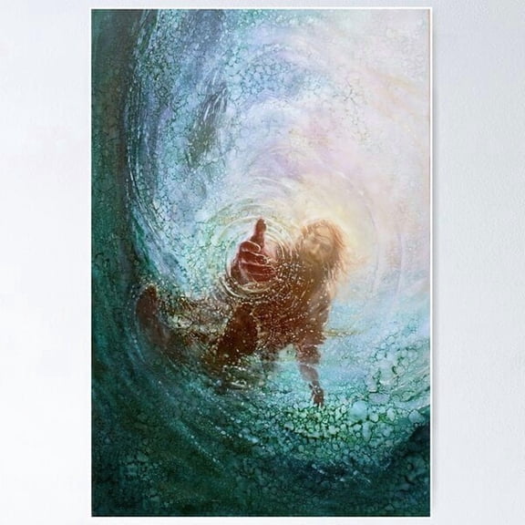 Jesus With Saving Hand Poster, Poster Only