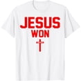 thumbnail image 1 of Jesus Won Ohio Pride Vintage Christian Jesus Won T-ShirtMen's and women's pure cotton short-sleeved shirts, 1 of 7
