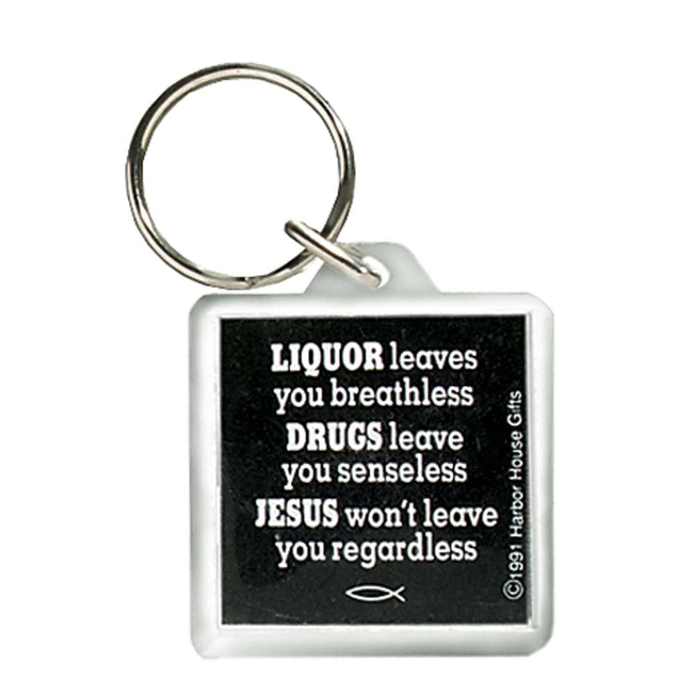 Dicksons Jesus Won't Leave You Ichthus Fish Acrylic Christian Key Ring Keychain