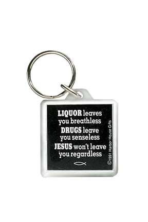 Jesus Won't Leave You Ichthus Fish Acrylic Christian Key Ring Keychain