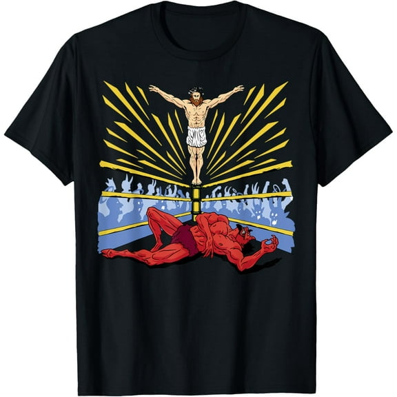 Jesus Wrestling Satan T-Shirt