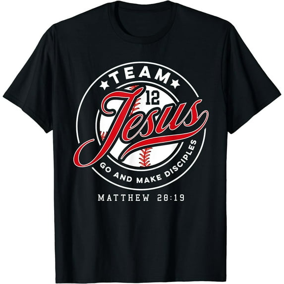 Jesus and Baseball Team Jesus Christian Matthew 28:19 Verse T-Shirt