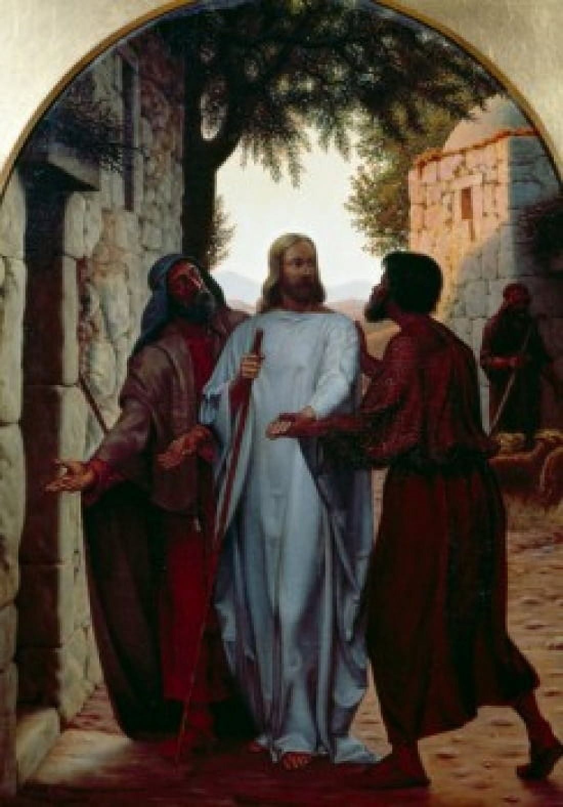 Jesus and Disciples at Emmaus by Christen Dalsgaard (1824-1907) Canvas Art - Christen Dalsgaard (24 x 36)