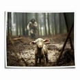 thumbnail image 1 of Jesus and Lamb Canvas Prints Christian Wall Art Décor Jesus Running After Lost Lamb Picture for Living Home Decoration - 20x25 inches Unframed, 1 of 6