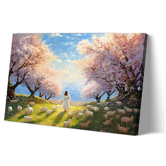 Jesus and Lamb Canvas Wall Artwork for Kitchen Modern House Decorations Poster Prints for Living Room Decorative Items for Bedroom Painting Panels