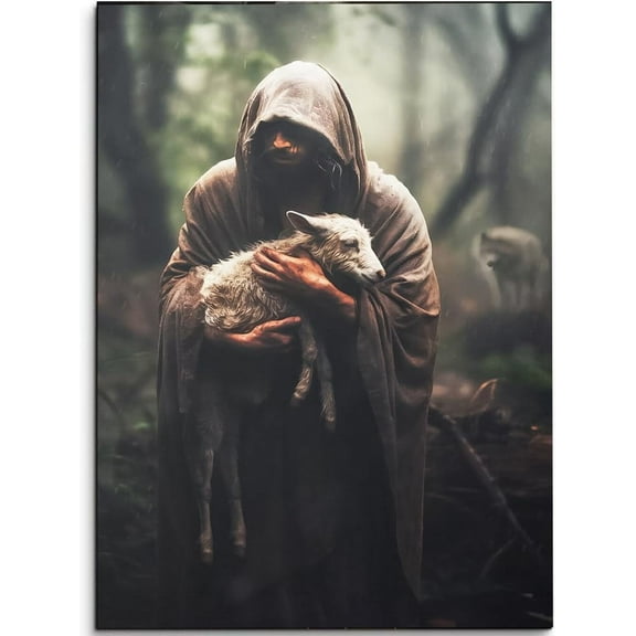 Jesus and Lamb Poster Art Christian God Canvas Print Painting When I Didn't Have The Strenght To Walk Jesus Carried Me Yahushua Poster