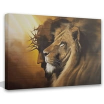 Jesus and Lion Canvas poster Wall Art Decor Picture of Christians God Judas Inspiring Prints Painting Artwork for Living Room Bedroom