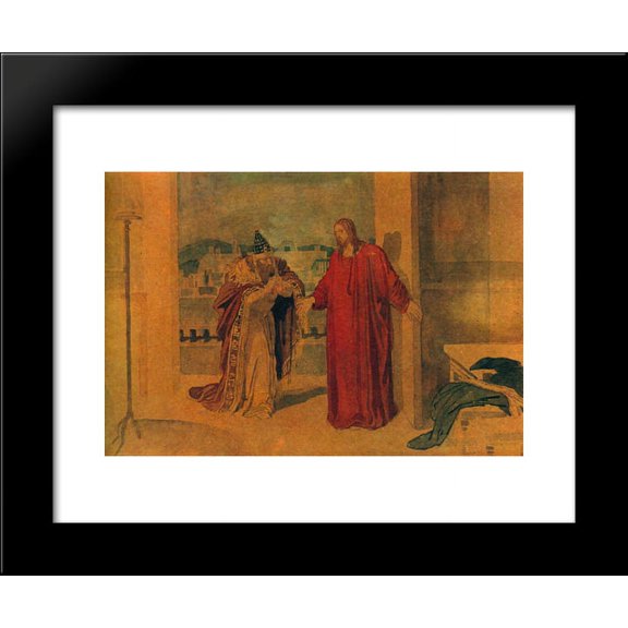Jesus and Nicodemus 20x24 Framed Art Print by Alexander Ivanov