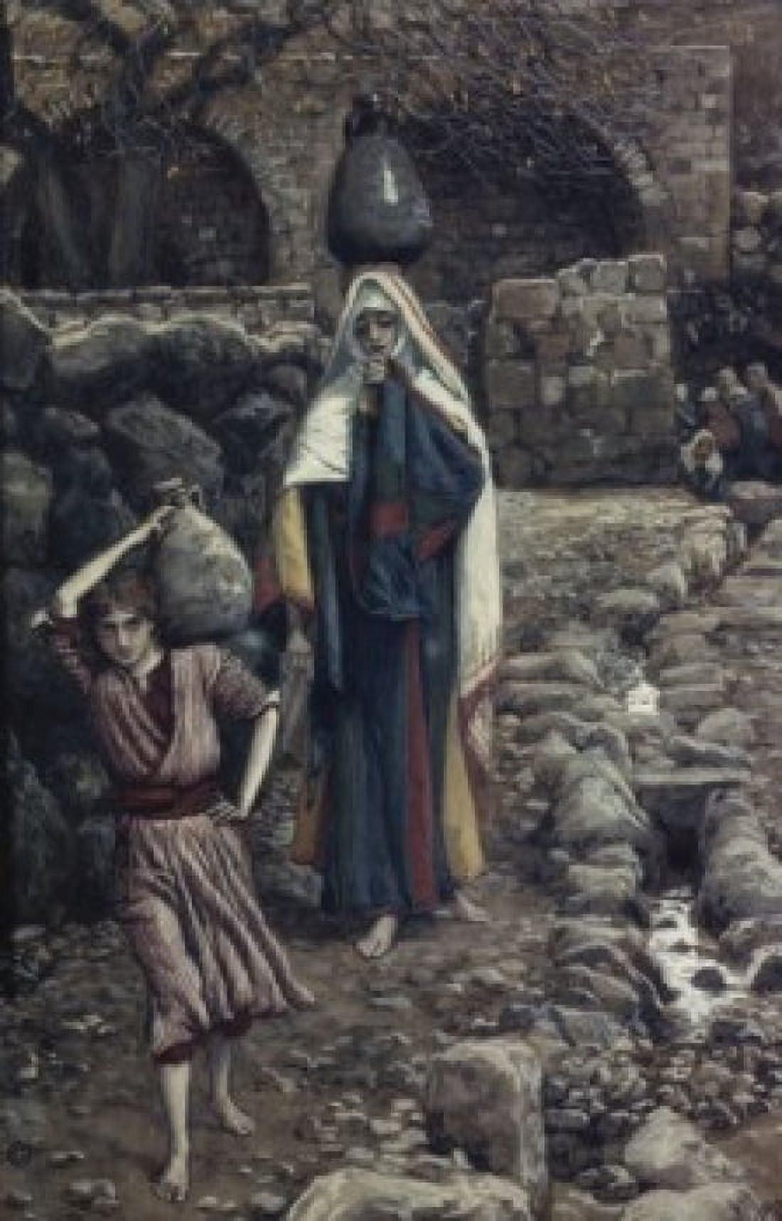 Jesus and his Mother at the Fountain James Tissot (1836-1902French) Canvas Art - James Tissot (24 x 36)