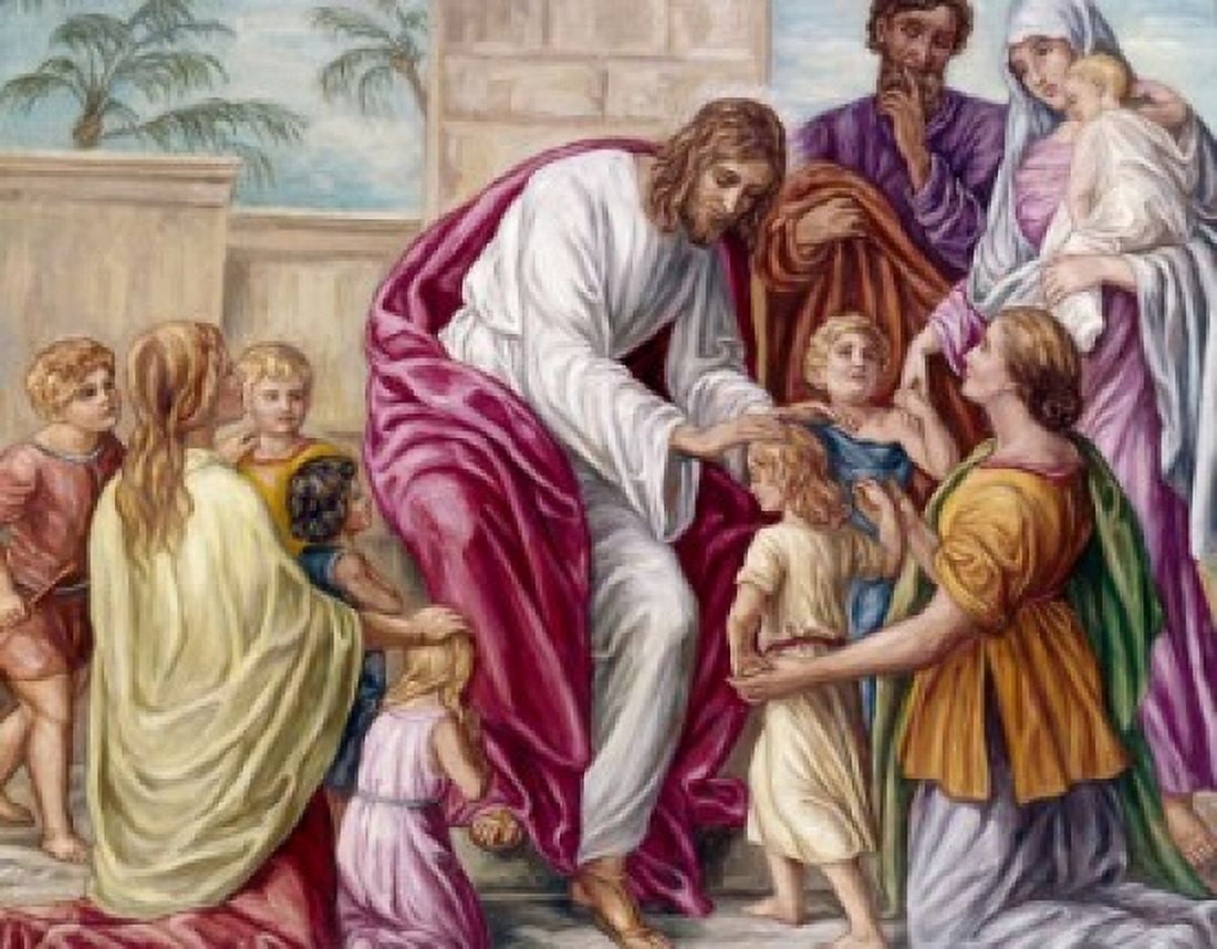 Jesus and the Children by Julius Schnorr von Carolsfeld (1794-1872) Canvas Art - Julius Schnorr von Carolsfeld (18 x 24)