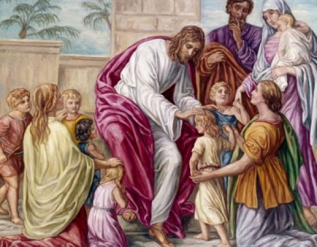 Jesus and the Children by Julius Schnorr von Carolsfeld (1794-1872) Canvas Art - Julius Schnorr von Carolsfeld (24 x 36)