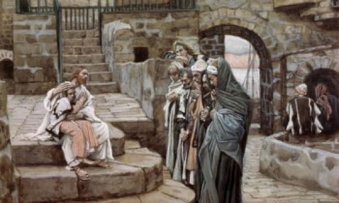 Jesus and the Little Child James Tissot (1836-1902 French) Canvas Art - James Tissot (18 x 24)