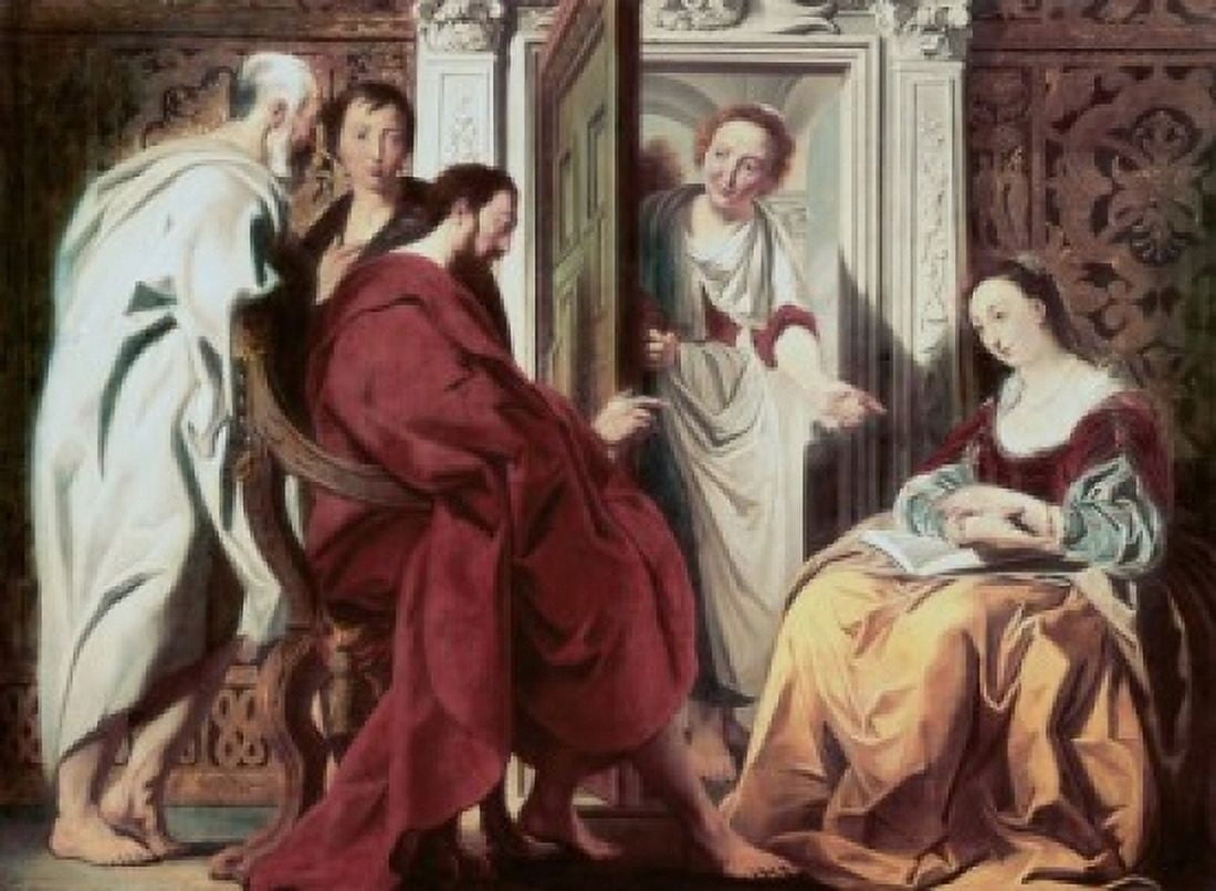 Jesus at the House of Mary and Martha Jacob Jordaens (1593-1678Flemish) Canvas Art - Jacob Jordaens (24 x 36)