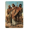 thumbnail image 1 of Jesus between Saint Peter and Saint John Baptist - Vintage Religious Art by Charles Verlat c.1877 - 8 x 12 inch Vintage Wood Art Sign, 1 of 3